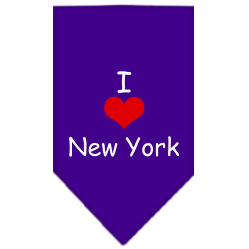 I Heart New York Screen Print Bandana Purple Large